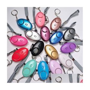 Sangles de téléphone portable Charms 130DB Forme d'oeuf Porte-clés d'urgence Alarme de sécurité d'auto-défense pour fille Femmes âgées Protéger Alerte Sécurité Sc Dhct0