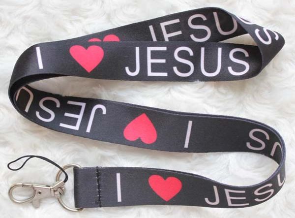 Correas para teléfono celular Encantos 20 piezas Amo a Jesús Anime Dibujos animados Cordón móvil Llavero Tarjeta de identificación colgar cuerda Sling Cuello Colgante Regalos Ac3124774