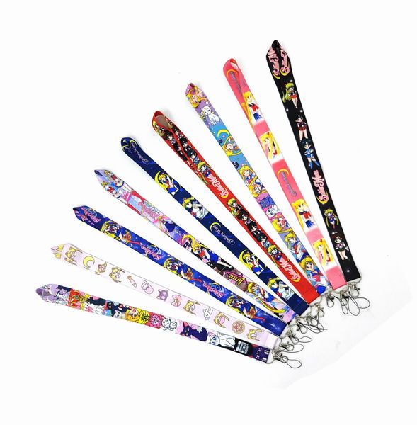 Sangles de téléphone portable Charms 20pcs Lanyard Id Badge Holder Key Neck Strap Cartoon Anime Japon Nouveau Design garçon fille Cadeaux en gros prix d'usine