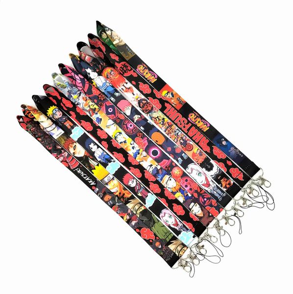 Sangles de téléphone portable Charms 20pcs Lanyard Id Badge Holder Key Neck Strap Cartoon Anime Japon Nouveau Design garçon fille Cadeaux en gros Prix usine # 16