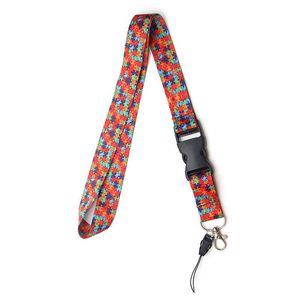 Mobiele telefoon bandjes Charms Autisme Puzzel Hals Lanyards voor sleutelhanger Gym USB ID Card Badge Houder Keycord Hanging Touw Sleutelhanger Mobiele Toegang