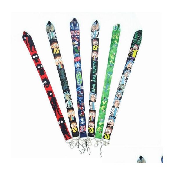 Sangles de téléphone portable Charms Cartoon Fashion Trend Neckband Strap Lanyard Key Id Card Fitness With Usb Badge Clip Diy Sling Material D Dh96Y