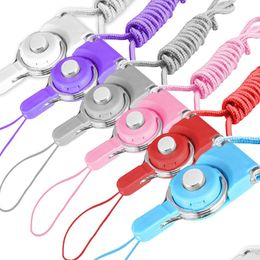 Mobiele telefoonriemen Charms Afneembare mobiele telefoonriem Nekkoord Gevlochten nylon Hangtouw voor mobiele badgecamera Mp3 USB ID-kaarten Dhitr