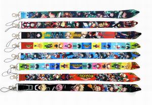 Sangles de téléphone portable Charms New hot 10pcs Cartoon populaire Anime My Hero Academia Lanyard pour clés Mobile Strap ID Badge Holder Rope Anime Keychain