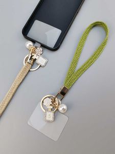 Sangles de téléphone portable, breloques de couleur Pure tissées, petite lanière fraîche, courte pour filles coréennes Ins, Bracelet en corde de poignet, porte-clés Anti-perte