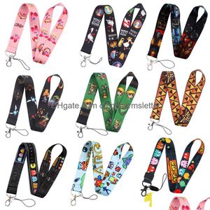 Sangles de téléphone portable Charms Pièces de chaussures Accessoires Lb2115 Cartoon Game Print Keychain Longe Pour Key Camera Whistle Id Badge Holder Otvoe