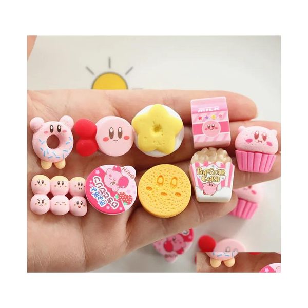 Sangles de téléphone portable Charmes Simated Food Game Popcorn Biscuit Diy Cream Gel Hair Clip Material Shoe Chain Key Pendant Accessoires Dro Dhupj