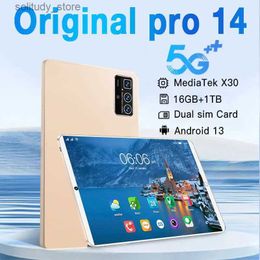 Mobiele telefoons 2024 Pro 14 Global Edition Tablet Android 13 12000mAh 16GB 1TB 5G Dual SIM-kaart Tablet HD Scherm WIFI G Mi Pad Q240312