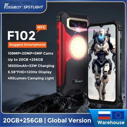 Téléphones portables Fossibot F102 robuste Helio G99 téléphone Android 20GB + 256GB 16500mAh Camping lumière IP68 téléphone étanche NFC Q240312