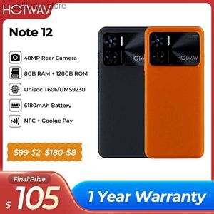 Téléphones portables Hotav Note 12 téléphone 6,8 pouces Android 13 90Hz 20W smartphone de charge rapide 8 Go + 128 Go 48MP NFC 6180mAh téléphone Q240312
