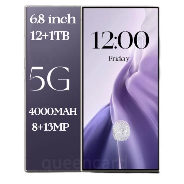 Smartphone S24 S23 Ultra 5G Smartphone US EU 4G LTE 6.8 Punch-Hole Full Screen Hd Android 14 Octa Core 256 Go 512 Go 1TB Face digitale ID GPS GPS Titanium Black English Play