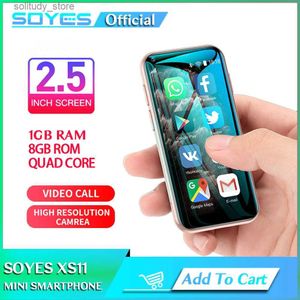 Mobiele telefoons SOYES XS11 Android Mini-smartphone 3D-glas Dubbele kaart 1 GB RAM 8 GB ROM Quad Core 1000 mAh 3G CDMA Play Store Leuke telefoon Q240312