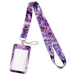 Correas móviles Charms Demon Slayer Anime Lanyard Badge Holder Key Neck Strap Lanyards Badge Card Holder Keychain Cellphone Strap Gift