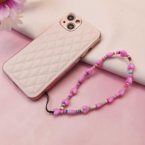 Correas celulares Encantos Cordón móvil Correa de muñeca corta Colgante Amor colorido Moda para mujer Cordón antipérdida Cordón de marca Tide para llaves