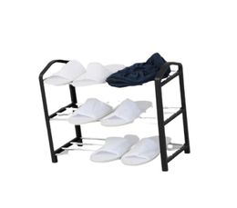 CellDeal 3 niveaux moderne étagère à chaussures cintre à chaussures solide pièce organisateur chaussures étagère multifonctionnel chambre stockage ménage noir 202480906