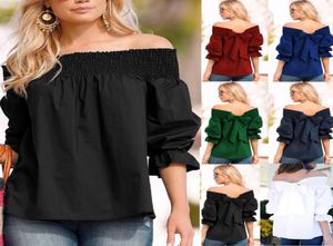 Celmia Sexy Off Shoulder Tops Blusa Feminina Women Blouse 2020 Summer sin tirantes Bowknot Slash Camasas sueltas Casas sueltas Plus Size5609315