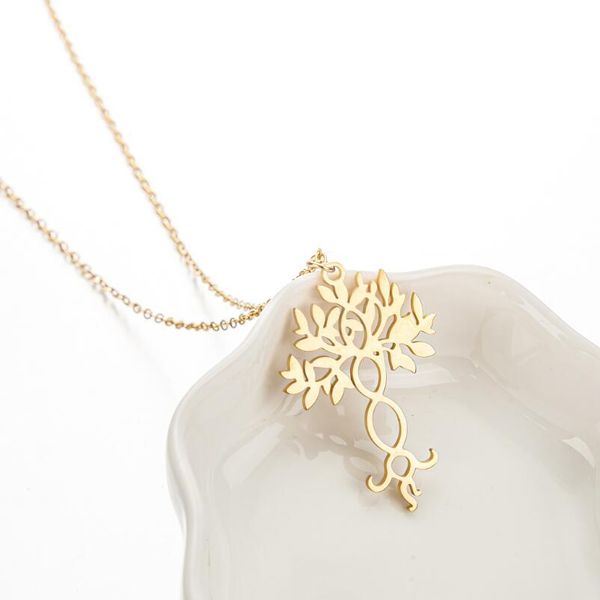 Collier arbre généalogique de la vie celtique avec signe d'amour infini infini pour toujours en acier inoxydable porte-bonheur numéro 8 ADN forme pendentif chaîne tour de cou bijoux