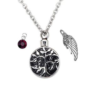 Celtic Tree of Life Urn Ketting - Cremation Jewelry Birthstone Crystal Memorial Keepsake Pendant - Funnel Kit inbegrepen