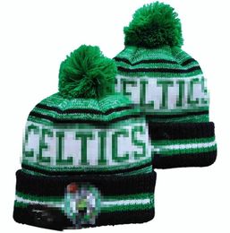 Celtics Bonnets Boston Bobble Chapeaux Baseball Hockey Ball Caps 2023-24 Créateur de mode Chapeau de seau Chunky Knit Faux Pom Beanie Chapeau de Noël Sport Knit Hats a1