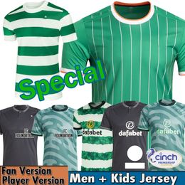 Celtes 23/24 Kyogo Footbl Shirt FC 2023 2024 European Home Away Third Soccer Jerseys Celtic Daizen Reo McGregor 120 ans Hoops Anniversary Irish Origins