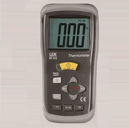 CEM-612 Type K thermokoppelthermometer met dubbele ingang voor elektronische industriële machines