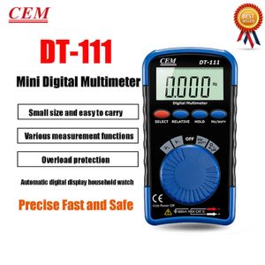 CEM DT-111 Mini multimètre numérique de poche Mesure automatique 3 en 1 E-Testers Type Protection complète Type de poche NCV Sans contact.