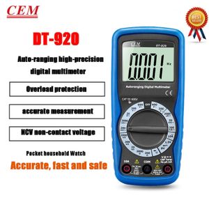 CEM DT-920 DT-920N DT-921 DT-922 Multimètre numérique Affichage numérique Protection complète de haute précision Anti-brûlure intelligente.