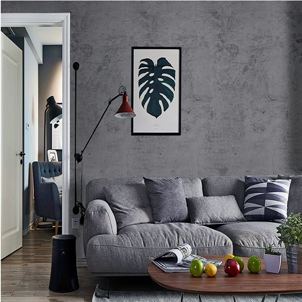 Ciment gris vinyle film peint papier peint auto-adhésif étanche à murs autocollants muraux pour la salle de bain meuble de cuisine décor de chambre à la maison improvem