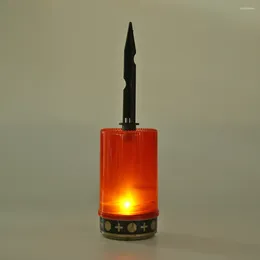 Lampe à bougie électronique LED pour rituel de cimetière, lampe solaire décorative sans flamme, Performance Stable, sans sécurité de chauffage