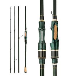 Cemreo giratoria Casting de pesca de carbono 4-5 Secciones 1.8m2.1m2.4m Varilla de viaje portátil Cañas de pesca Tackle 240508