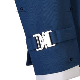 Cenne des Graoom 2022 Nuevos trajes de chaqueta azul Pantalones 2 piezas Set de metal lateral hebilla elegante vestido de noche de boda