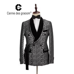 Cenne Des Graoom nouveaux hommes Costume Costume Blazer 2 pièces Design élégant velours revers fête de mariage marié smoking DG-Black2 201106