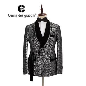 Cenne Des Graoom Nieuwe Mannen Pak Kostuum Blazer 2 Stuks Elegant Design Velvet Revers Bruiloft Bruidegom Tuxedo DG-Black2 201106