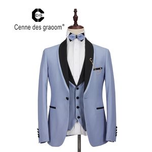 Cenne Des Graoom nouveaux hommes Costume smoking Costume sur mesure Slim Fit châle revers 4 pièces avec nœud papillon fête chanteur marié DG-918 201106