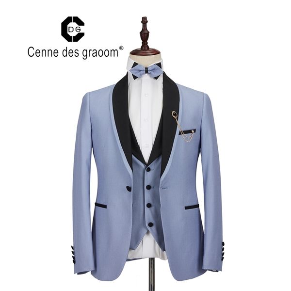Cenne Des Graoom nouveaux hommes Costume smoking Costume sur mesure Slim Fit châle revers 4 pièces avec nœud papillon fête chanteur marié DG-918 201106