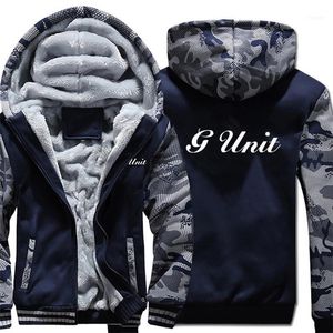 Cent Rap G Unit Sudaderas con capucha Camuflaje Manga Pullover Chaqueta de invierno Hip Hop Sudaderas Abrigo largo1