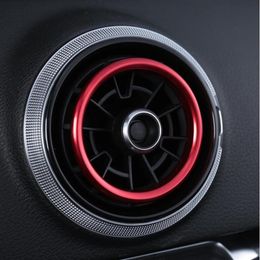 Center Console Airconditioner Outlet Frame Cover Trim Voor Audi A3 8V 2013-2019 Interieur Rood Blauw Zilver ventilatieopeningen Cirkel Decals208J
