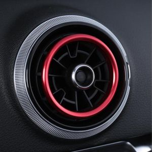 Console centrale Condizionatore d'aria Presa d'aria Copertura telaio Trim per Audi A3 8V 2013-2019 Interni Rosso Blu Argento Prese d'aria Cerchio Decals259G
