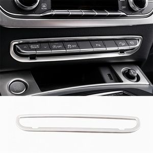 Console centrale bouton cadre décoration décalcomanies style de voiture pour Audi Q5 FY 2018 2019 accessoires intérieurs en acier inoxydable249x