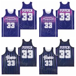 Central Arkansas Bears Jersey College Basketball Scottie Pippen 33 Moive University Hiphop Breathable Team Navy Blue Purple Pure Cotton Sport Men Retro Uniforme