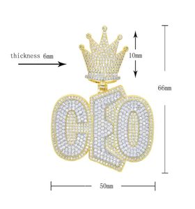 CEO Pendant ketting voor mannen topkwaliteit Micro Pave 5A CZ CEO Collection Hip Hop Rock Punk Jewelry8280047