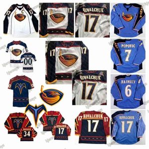 Thrashers de Ceoatlanta Ilya Kovalchuk Hockey Jersey Marian Hossa Dany Heatley Popovic Zach Bogosian Johan Hedberg Kari Lehtonen Chris Thorbur