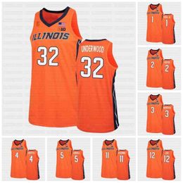 CEOC202 Illinois Fighting Illini Orange Basketball 2021 Replica Jersey 1 Edgar Padilla Jr. 2 Connor SERSE 3 JACOB Grandison Griffith Curbelo