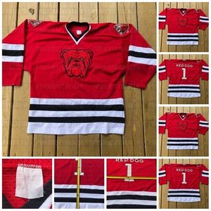 CEOC202 MENS Womens Youth Vintage 90s Red Dog Hockey Jersey Gold Athletic Rare Gailed with Patch Borizcustom Jerseys Custom Elke Number Name All