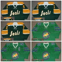 CeoC202 Camiseta de hockey Seals 14 CRAIG PATRICK 1972 19 BERT MARSHALL 1968 21 BOBBY BAUN 1967 RON STACKHOUSE 1970 27 GILLES MELOCHE 30 GARY