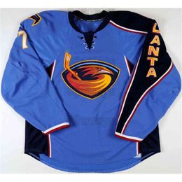 Ceocustom heren vintage Atlanta Thrashers Jerseys 17 Ilya Kovalchuk 36 Eric Boulton 6 Hainsey 39 Tobias Enstrom Jersey Blue Hockey Mixed Ord