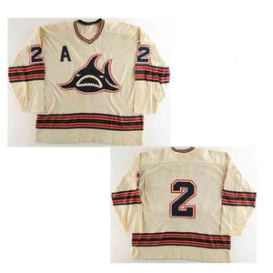 CeoCustom Vintage Men 1972-74 Jim Watson Wha Los Angeles Sharks Game usé Jersey Ron Garwasiuk Jim Niekamp Top Quality