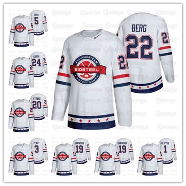 Maillot de hockey Ceocustomized USA Team White 2021 BioSteel All-American Game Remington Keopple Daniel Laatsch Jack Peart Cooper Wylie Ryan Ufko