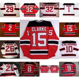 Ceothr Lowell Devils 8 Matt Corrente 9 Mike Pandolfo 21 Pierre Luc Leblond 15 Noah Clarke 15 Chad Wiseman Pihlman Barry Tallackson Hockey Jersey