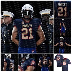 CeoThr Navy Midshipmen SENPER FI NCAA College Football Jersey Maasai Maynor Xavier Arline Tai Lavatai Eavan Gibbons Taylor Robinson Mitchell West